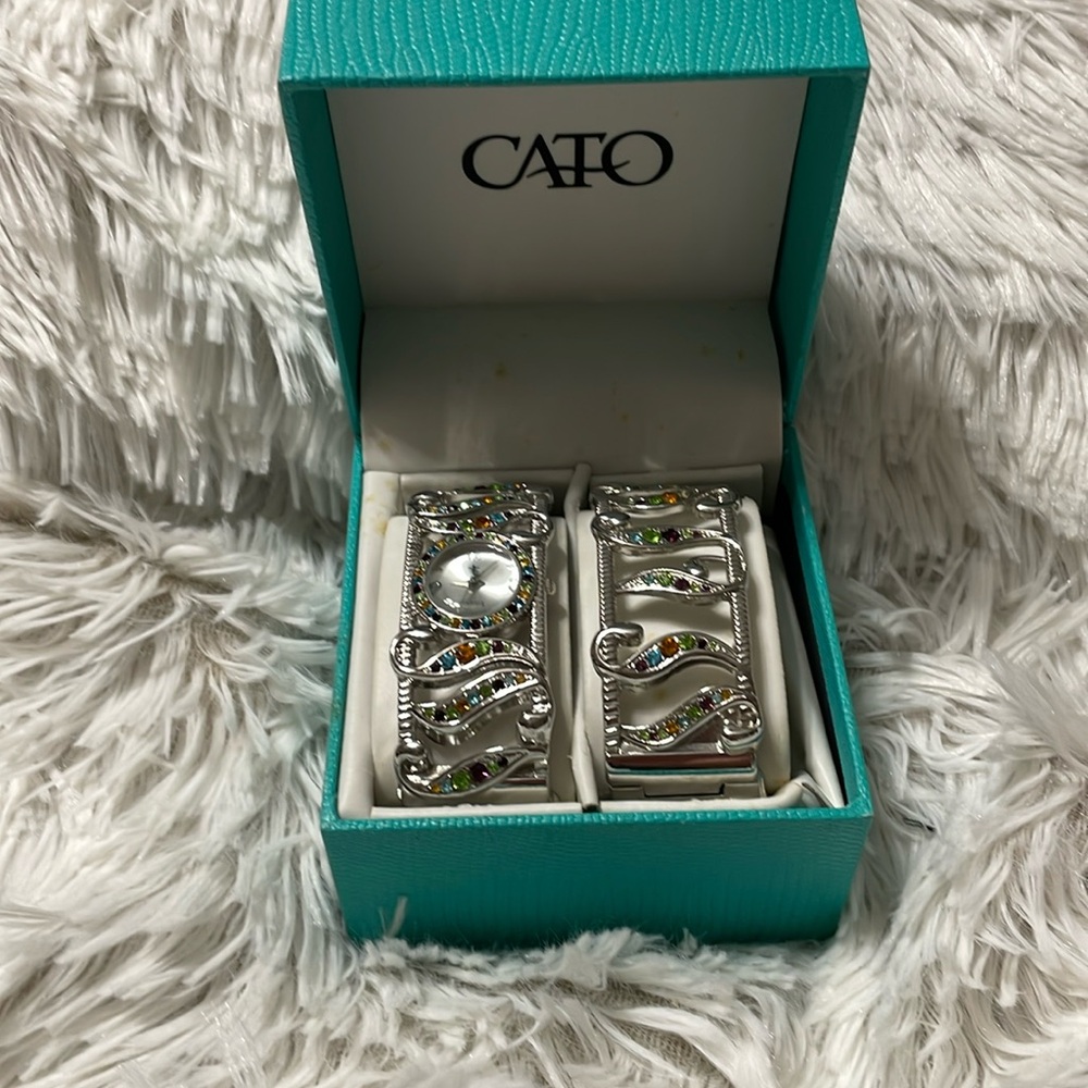 Brand new watch and bracelet, both are stretch bangle type band